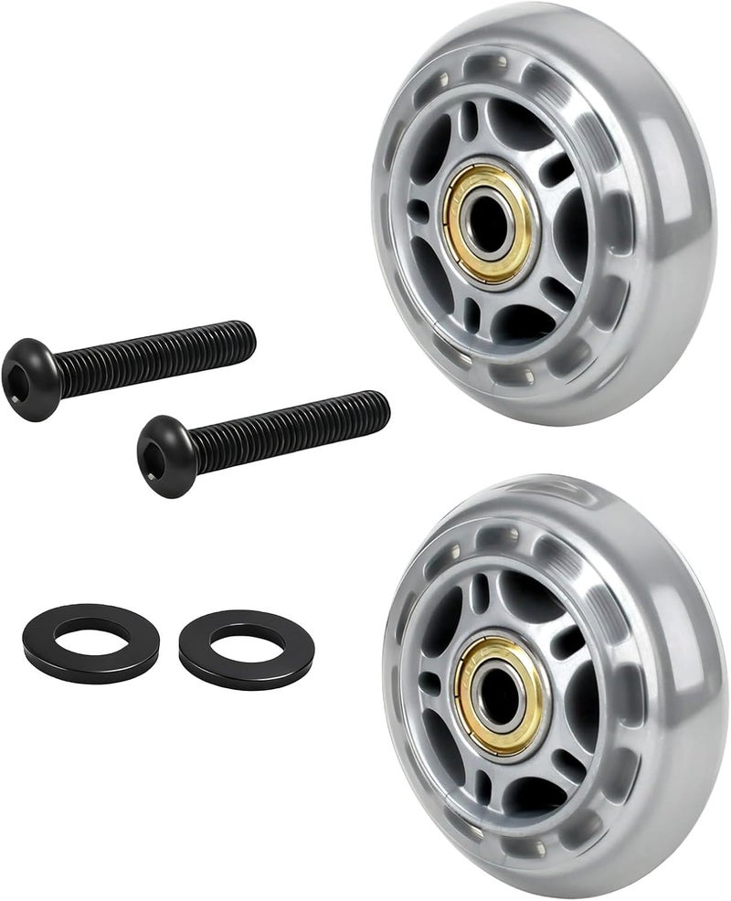 MUGLFPT Compatible with Peloton Exercise Bike Front Mobile Wheels Replacement Kit, 2-Pack Transport Wheels with Bolts & Washers, Compatible with Peloton Bike, 2.72" Wheel OD, Easy Indoor Relocation - Image 1